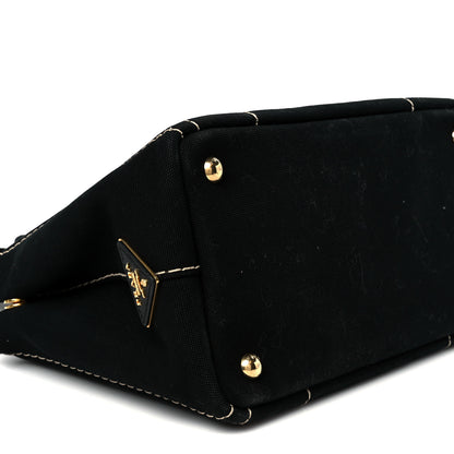Prada Canapa Small Logo Tote Black Talco 12 of 13