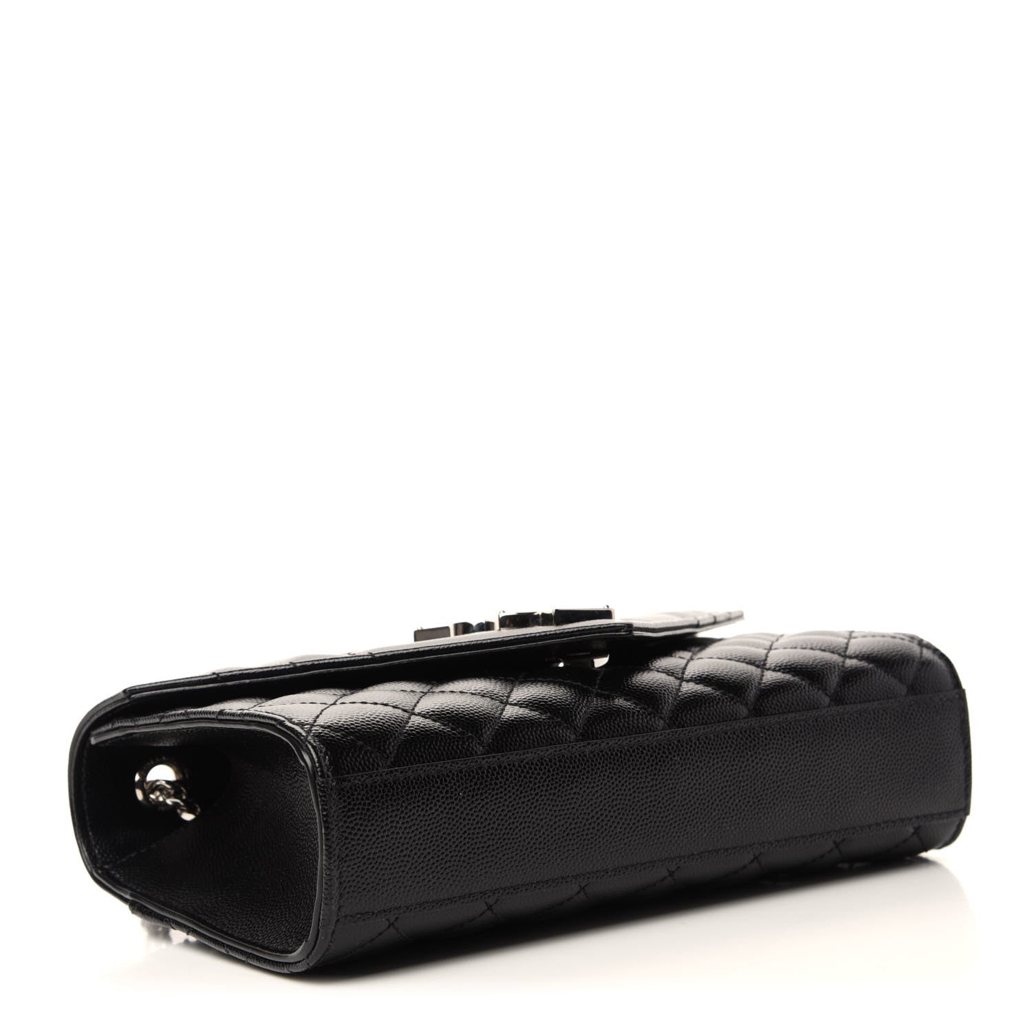 Saint Laurent Grain De Poudre Textured Mixed Matelasse Triquilt Small Monogram Satchel Black 4 of 10