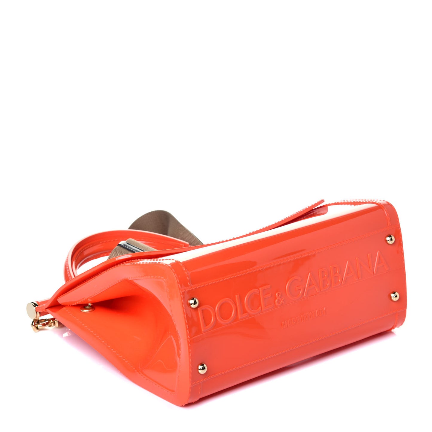 Rubber Semi Transparent Miss Sicily Satchel Orange