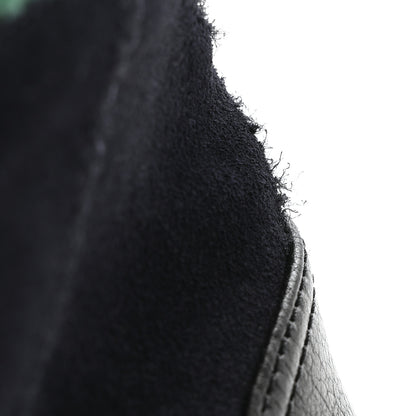 Chanel Suede Calfskin Velvet Quilted CC Combat Boots 36 Navy Green Black 10 of 12