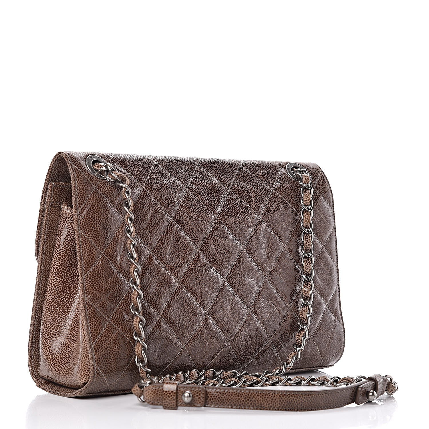 Chanel Crumpled Grained Calfskin Medium CC Crave Flap Brown 3 of 9