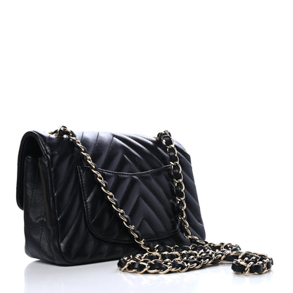 Chanel Lambskin Chevron Quilted Mini Rectangular Flap Black 2 of 4