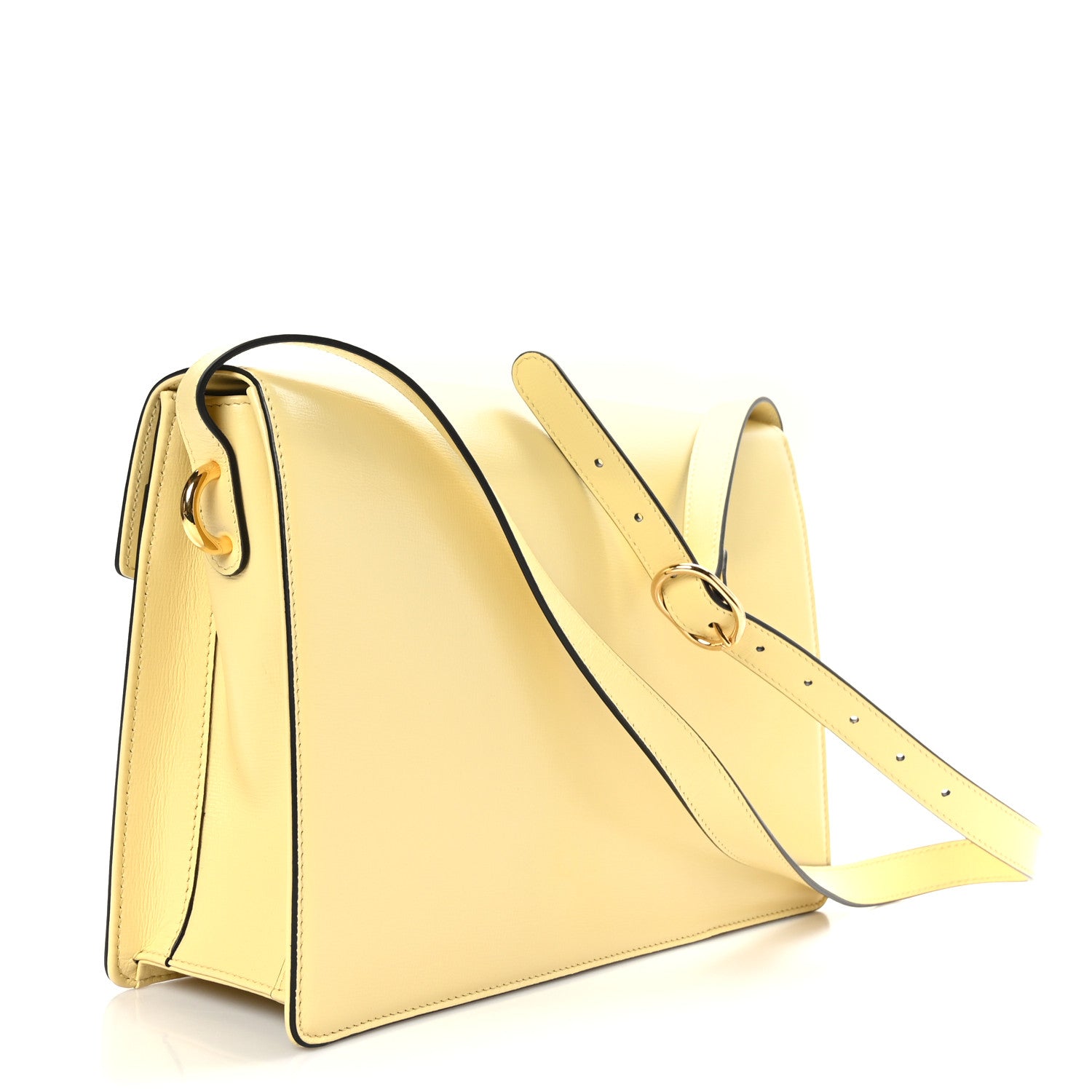 Gucci Textured Calfskin Medium Torchon GG Ring Shoulder Bag Butter 3 of 9