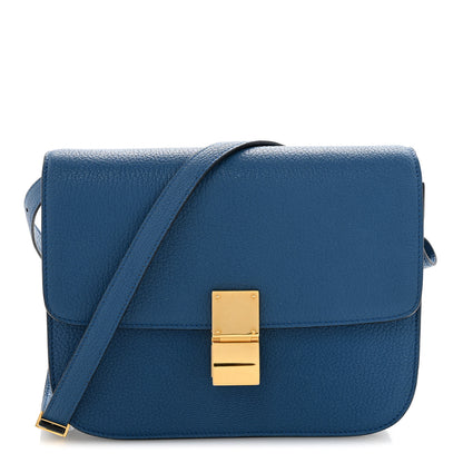 Celine Goatskin Medium Classic Box Flap Bag Deepsea 1 of 14