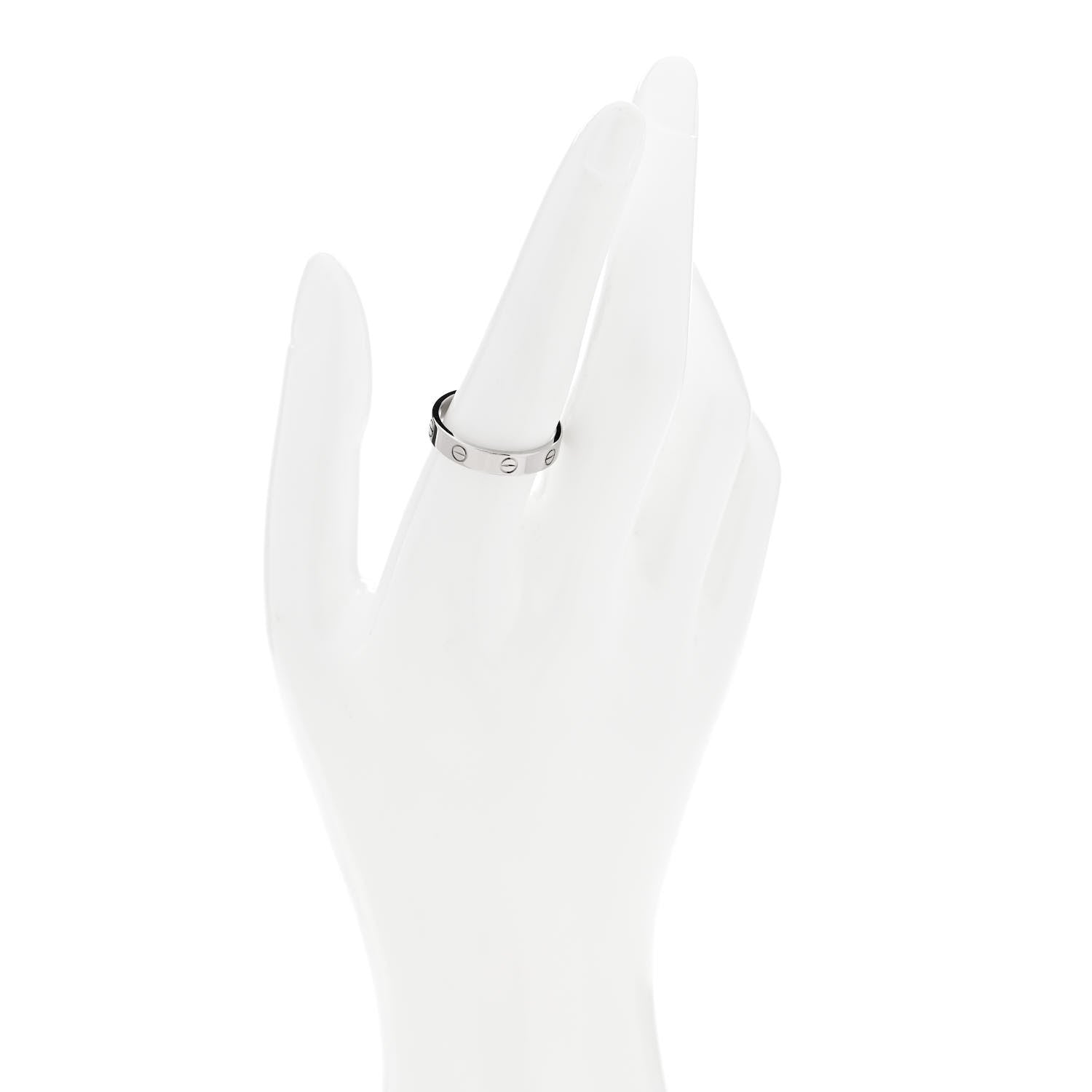 Cartier 18K White Gold 3.5mm LOVE Wedding Band Ring 58 8.25 2 of 5