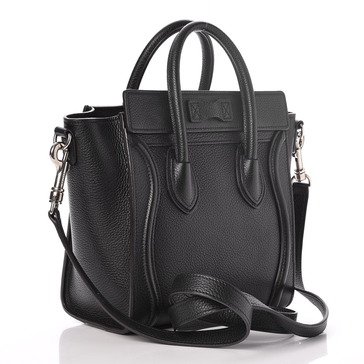 Drummed Calfskin Nano Luggage Black