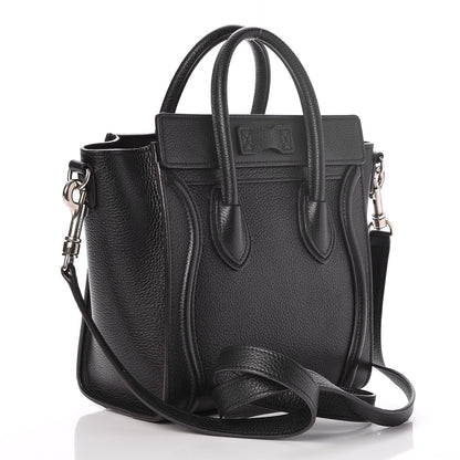 Celine Drummed Calfskin Nano Luggage Black 3 of 6