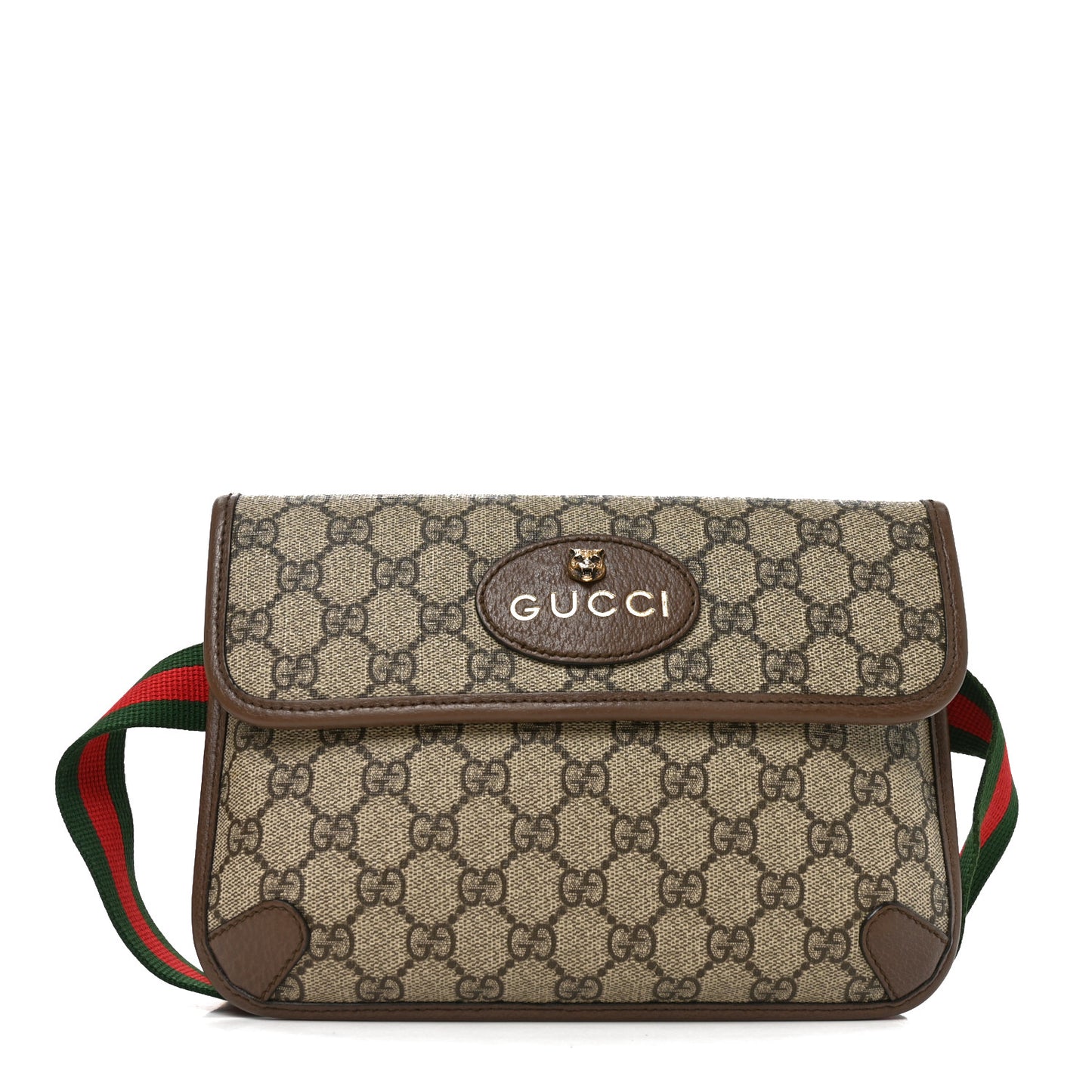 GG Supreme Monogram Neo Vintage Web Belt Bag Brown