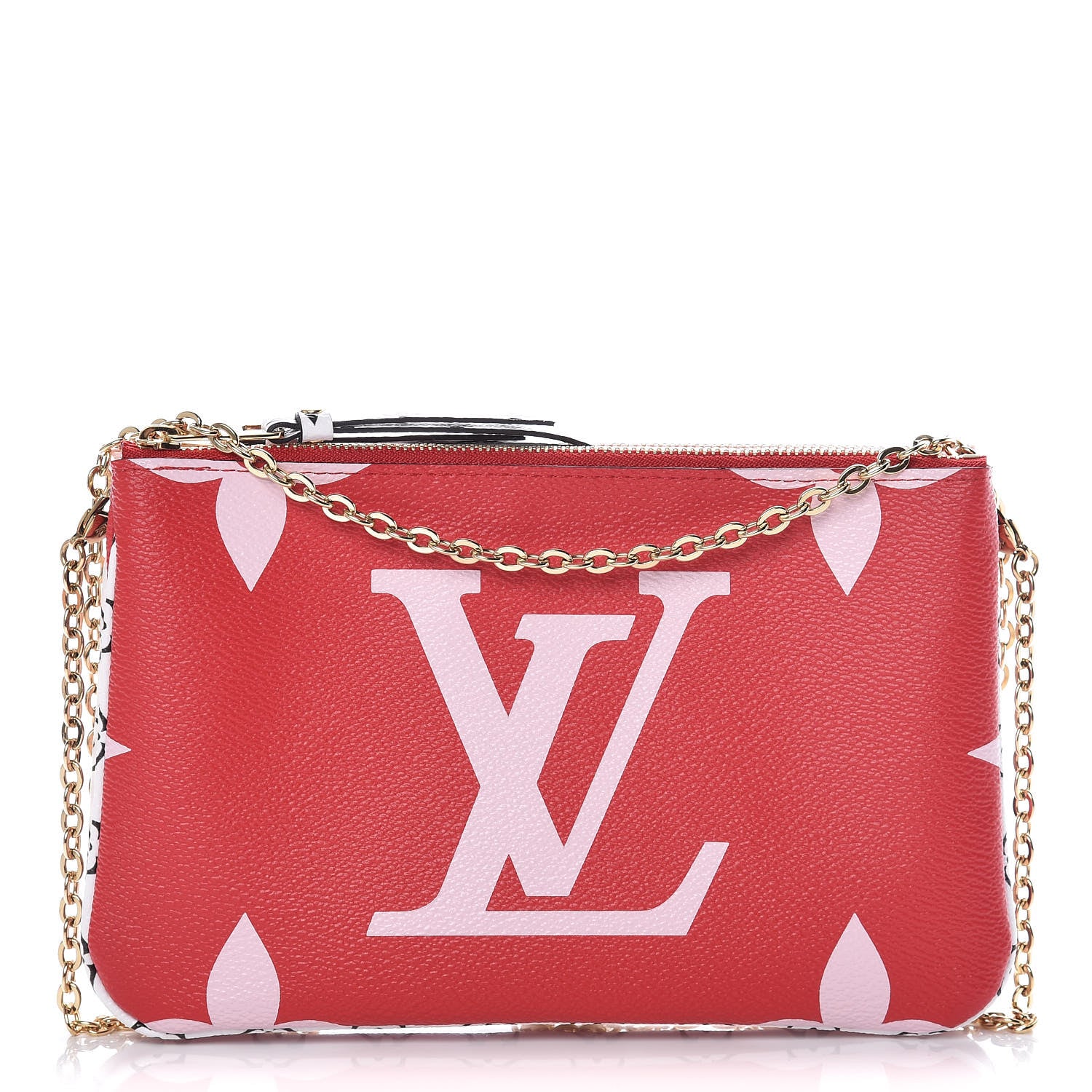 Louis Vuitton Monogram Giant Double Zip Pochette Rouge 1 of 10