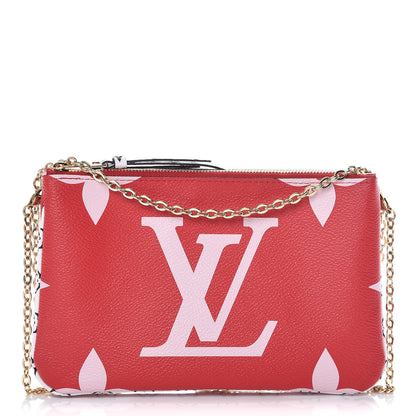 Louis Vuitton Monogram Giant Double Zip Pochette Rouge 1 of 10