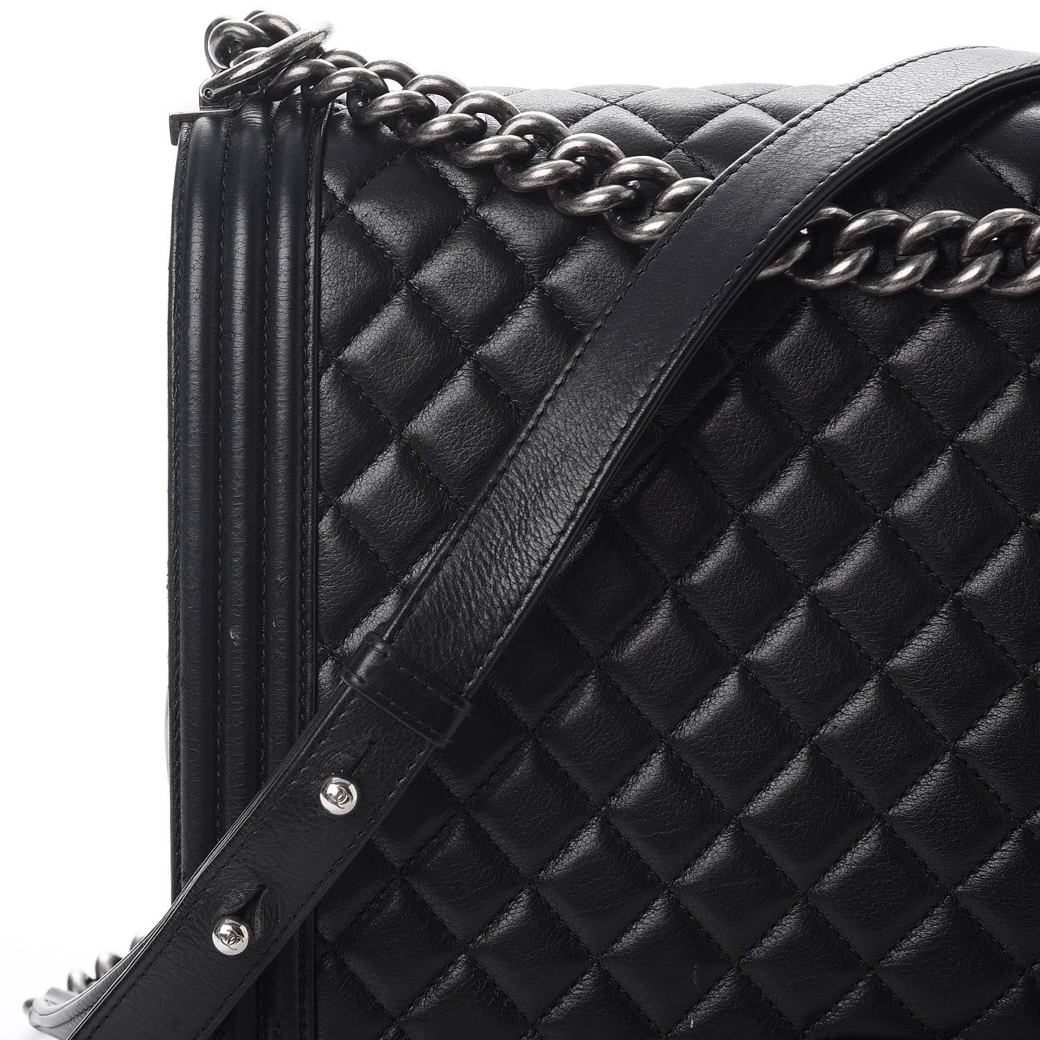 Chanel Calfskin Quilted Large Boy Flap Black 13 of 13