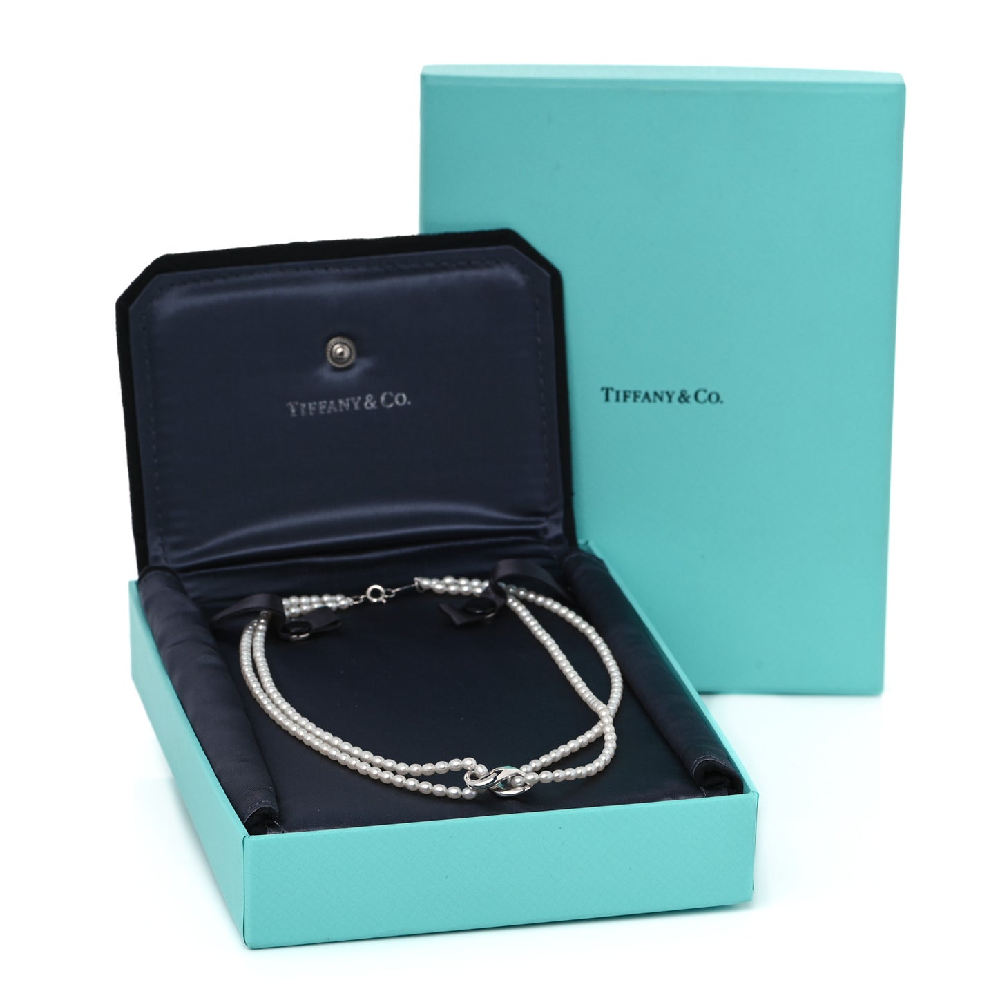 Sterling Silver Pearl Figure 8 Necklace