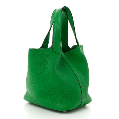 Hermes Taurillon Clemence Picotin Lock 18 PM Bambou 3 of 11