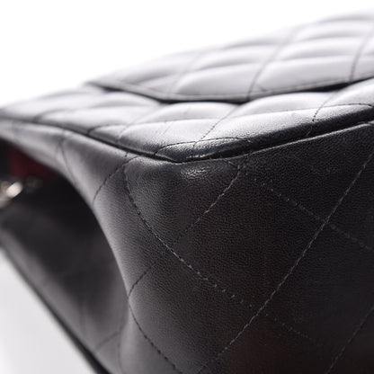 Chanel Lambskin Quilted Jumbo Double Flap Black 10 of 16
