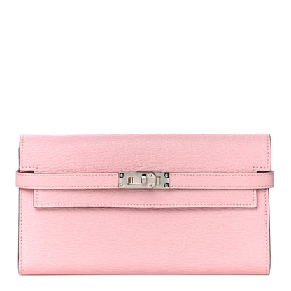 Hermes Chevre Mysore Kelly Longue Wallet Rose Sakura 1 of 12