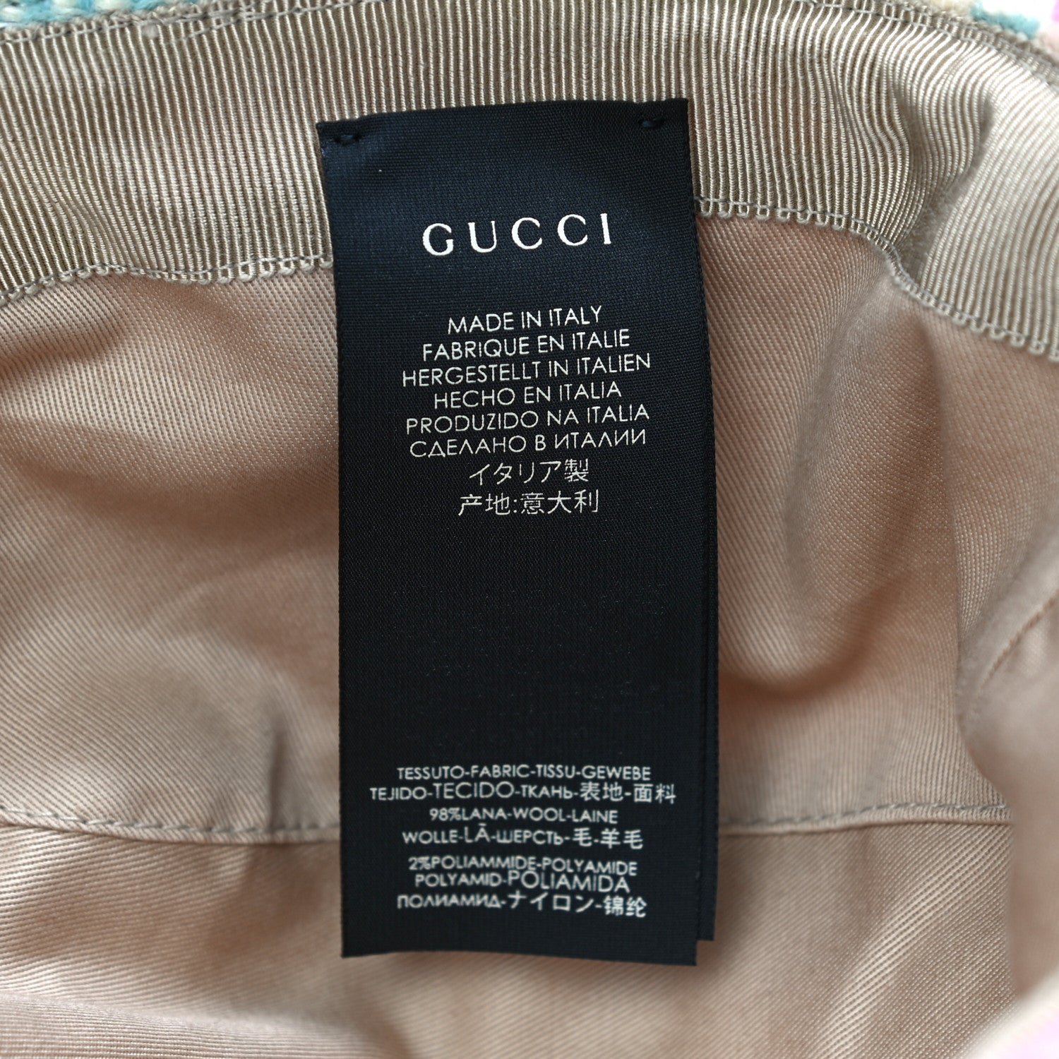 Gucci Vintage Tweed Check Bucket Hat XS Pastel 6 of 7