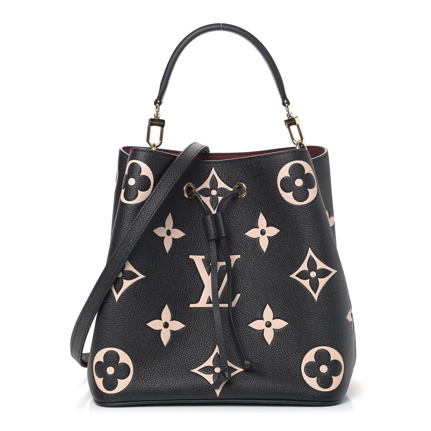 Louis Vuitton Empreinte Monogram Giant Neonoe MM Black Beige 2 of 6