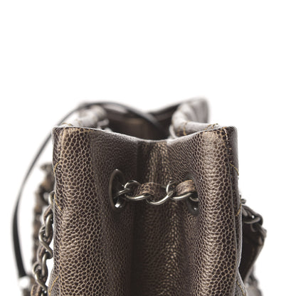 Chanel Iridescent Caviar Quilted Tall Chic Shopping Tote Dark Gold 11 of 15