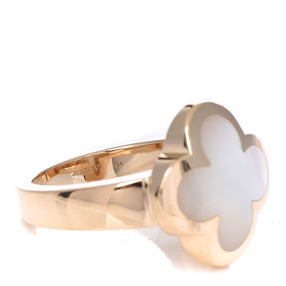 Van Cleef & Arpels 18K Yellow Gold Mother of Pearl Pure Alhambra Ring 54 6.75 6 of 7