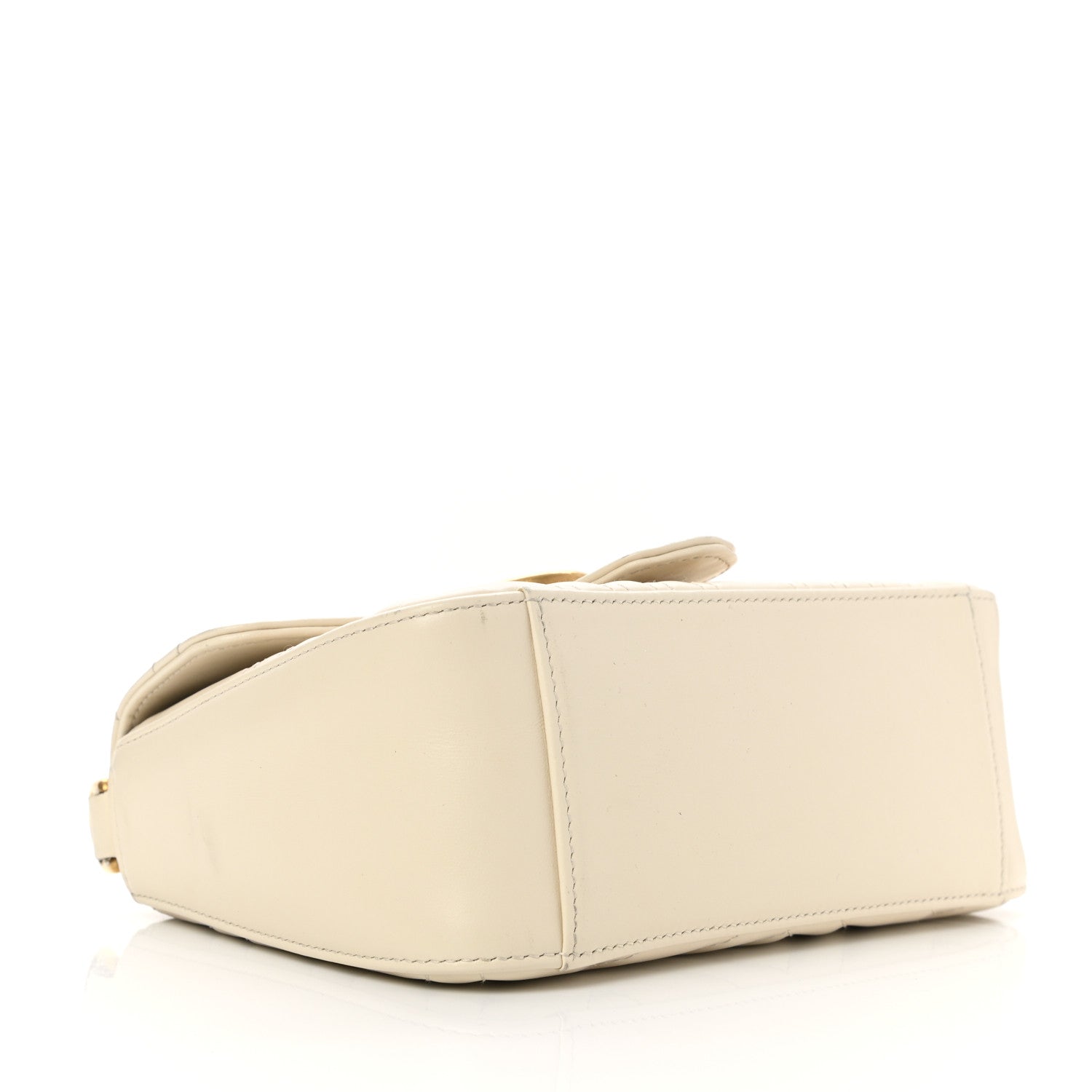 Gucci Calfskin Matelasse Mini GG Marmont Top Handle Shoulder Bag White 4 of 14