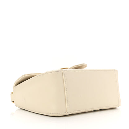 Gucci Calfskin Matelasse Mini GG Marmont Top Handle Shoulder Bag White 4 of 14