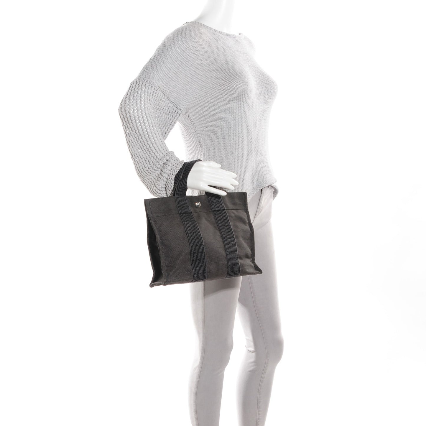 Canvas Herline PM Tote Grey