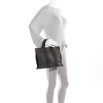 Hermes Canvas Herline PM Tote Grey 7 of 14