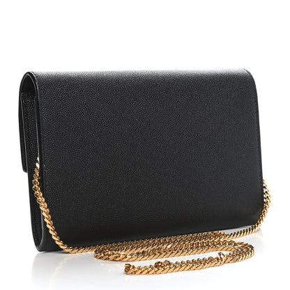 Saint Laurent Grain De Poudre Uptown Chain Wallet Black 3 of 9