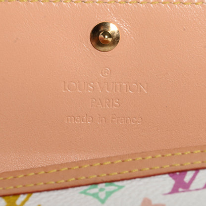 Louis Vuitton Monogram Multicolor Porte-Monnaie Plat Coin Purse White 6 of 7