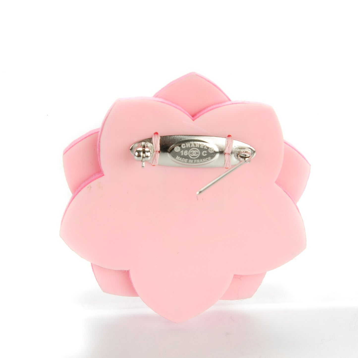 Pearl Beaded CC Camellia Brooch Pin Pink