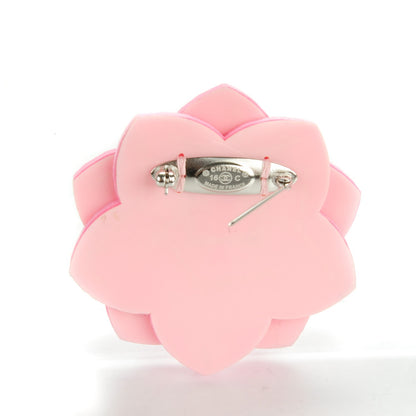 Chanel Pearl Beaded CC Camellia Brooch Pin Pink 3 of 5