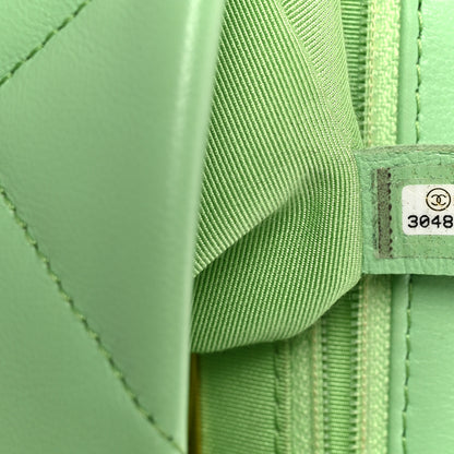 Chanel Goatskin Quilted Medium Chanel 19 Flap Light Green 7 of 10