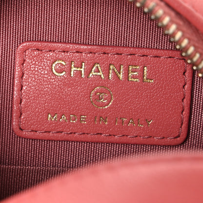 Chanel Goatskin Quilted Chanel 19 Round Clutch With Chain  Coral 5 of 9