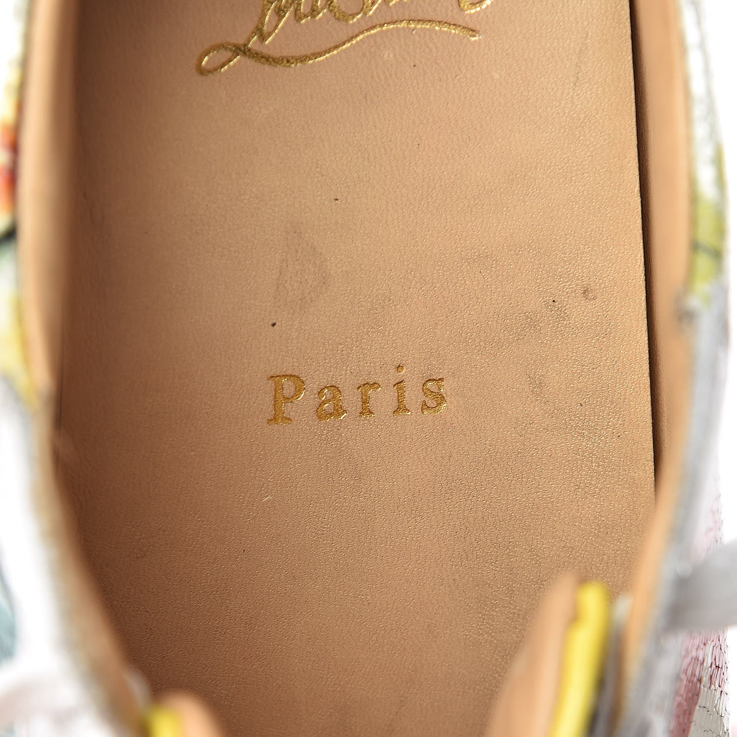 Christian Louboutin Crackled Calfskin Patent Hawaii Print Womens Seava Sneakers 38 Multi 10 of 17