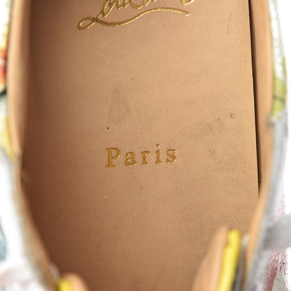 Christian Louboutin Crackled Calfskin Patent Hawaii Print Womens Seava Sneakers 38 Multi 10 of 17
