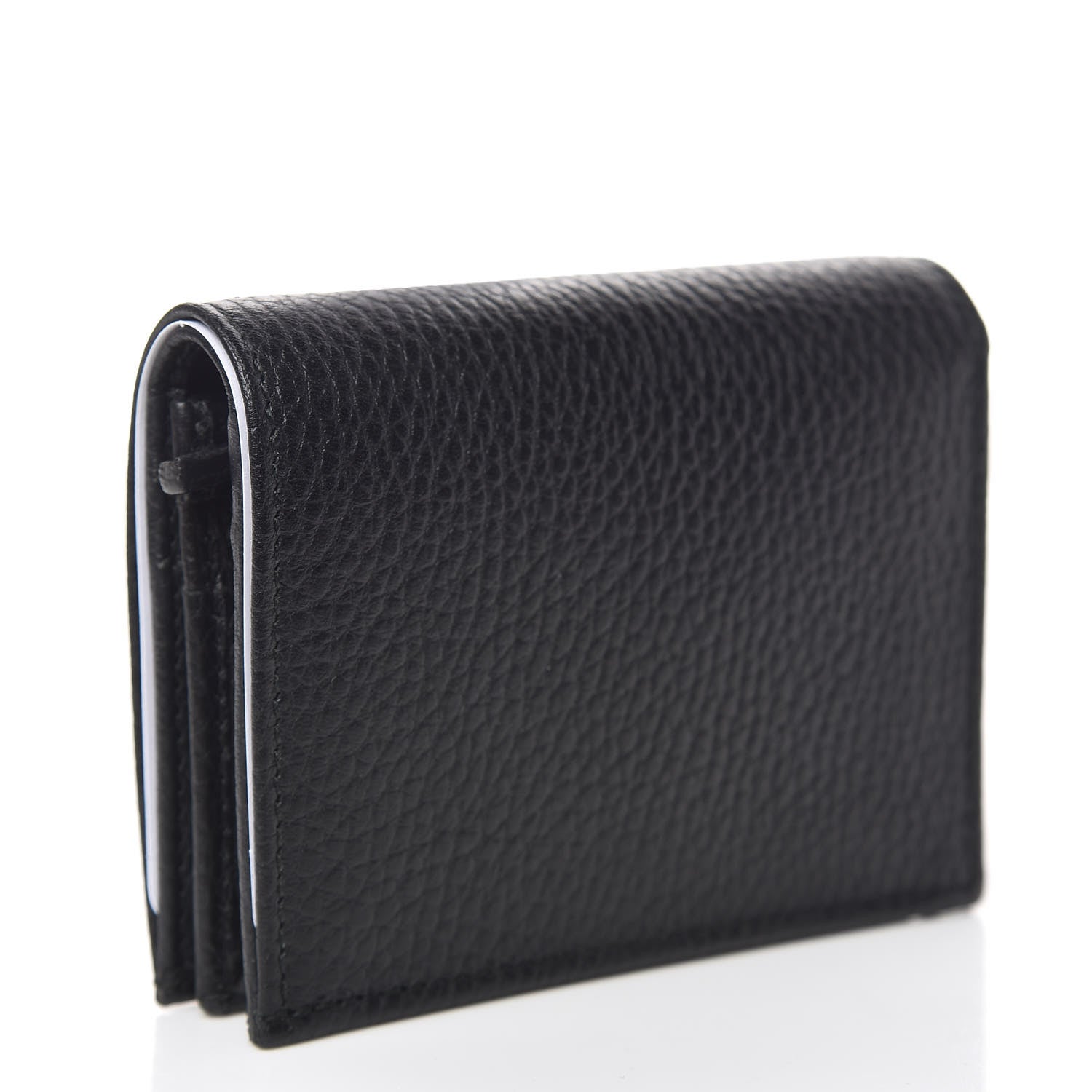 Gucci Pebbled Calfskin GG Marmont Card Case Black 3 of 8