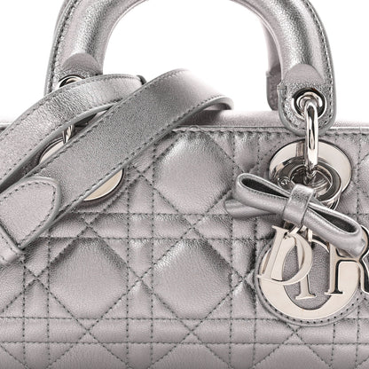 Christian Dior Metallic Lambskin Cannage Small Lady D-Joy 8 of 10