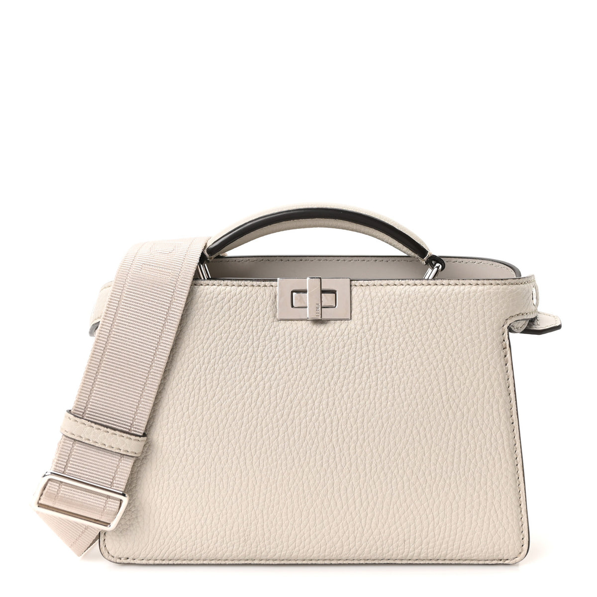 Fendi Cuoio Romano Vitello Cover Bi-Color Peekaboo I See U X Cross Satchel Ghiaia Oliva 1 of 9