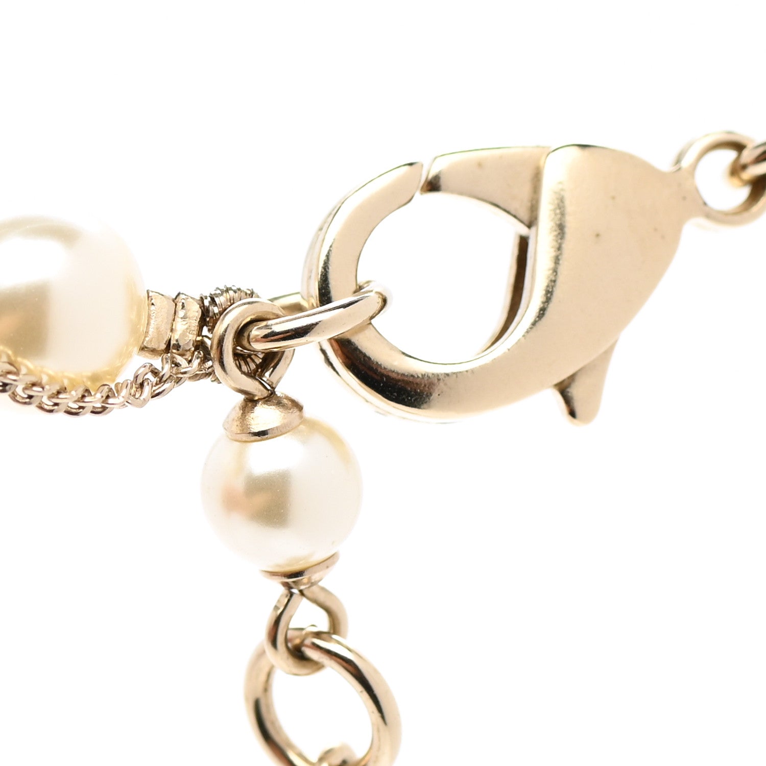 Chanel Metal Pearl Chain CC Long Necklace Gold 5 of 7
