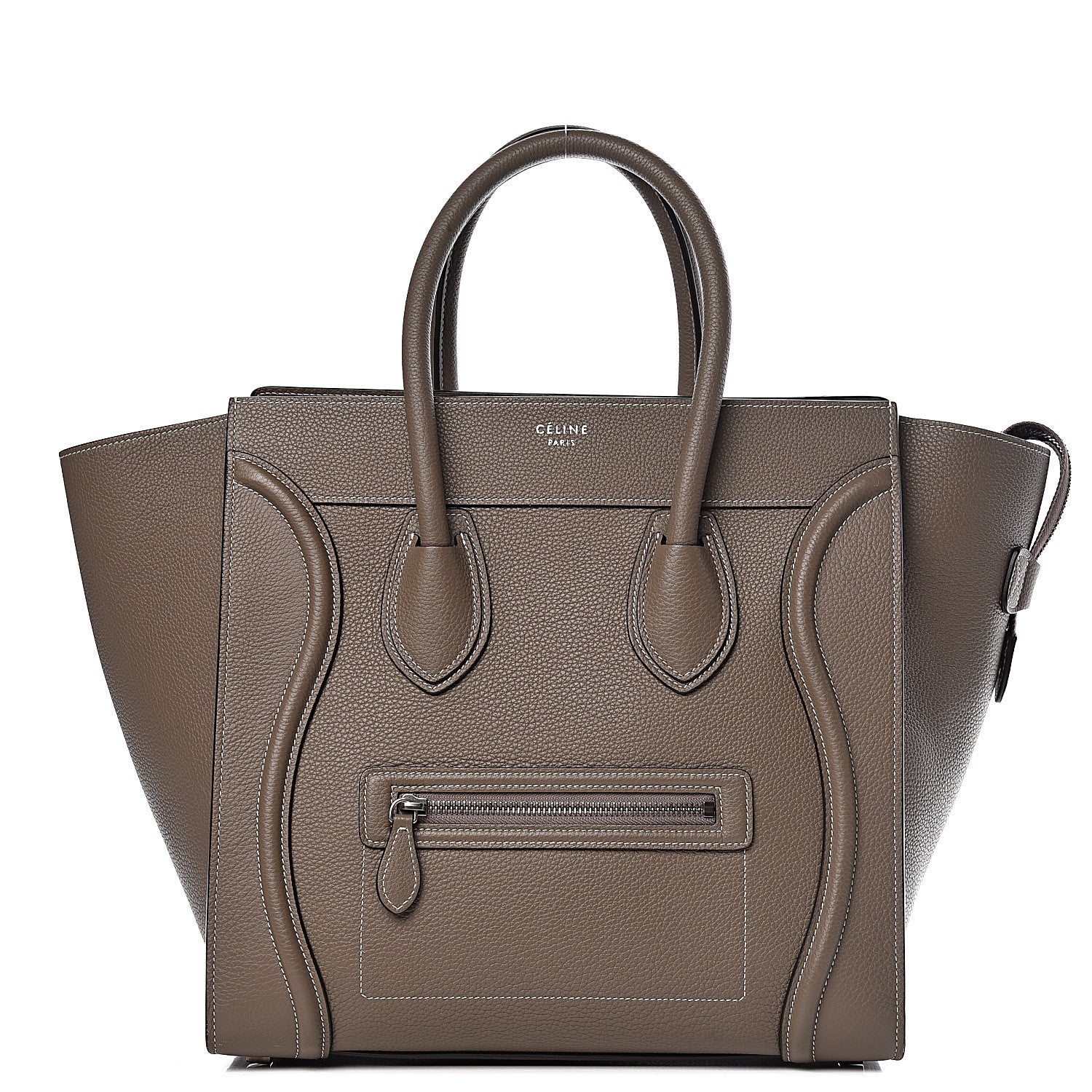 Celine Drummed Calfskin Mini Luggage Souris 1 of 10