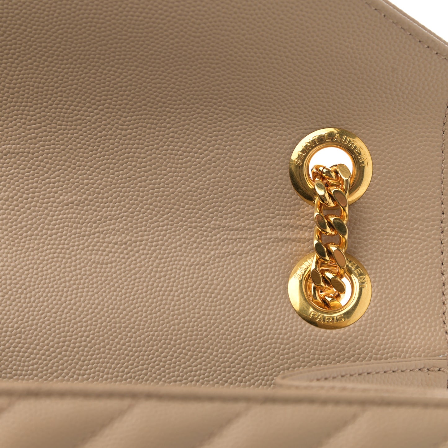 Grain De Poudre Matelasse Chevron Large Monogram Satchel Dark Beige