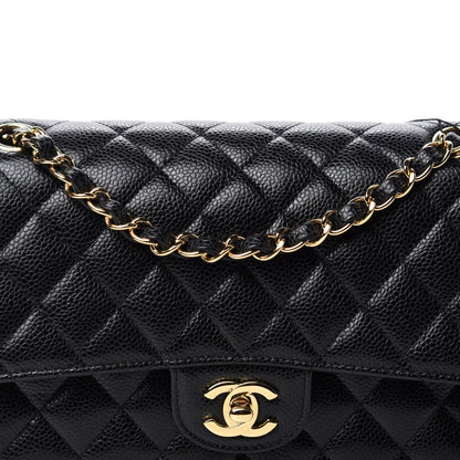 Chanel Caviar Quilted Medium Double Flap Black 10 of 11