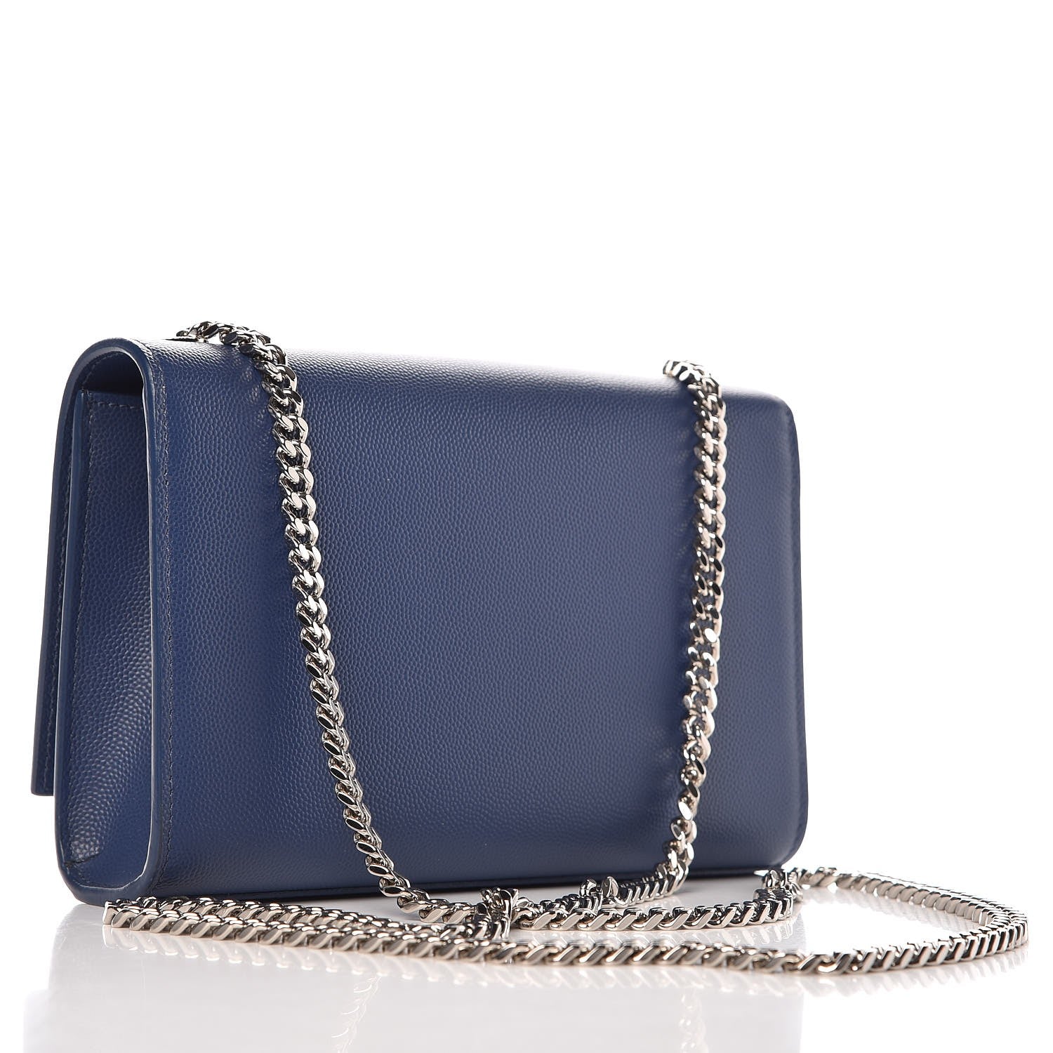 Saint Laurent Grain De Poudre Small Classic Monogram Kate Satchel Denim 3 of 7