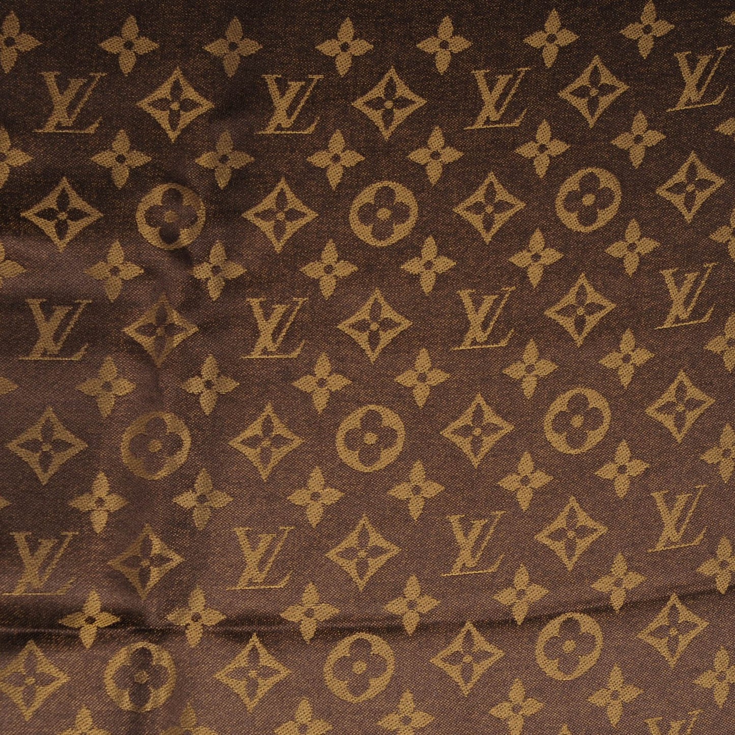 Silk Lurex Wool Monogram Shine Shawl Marron