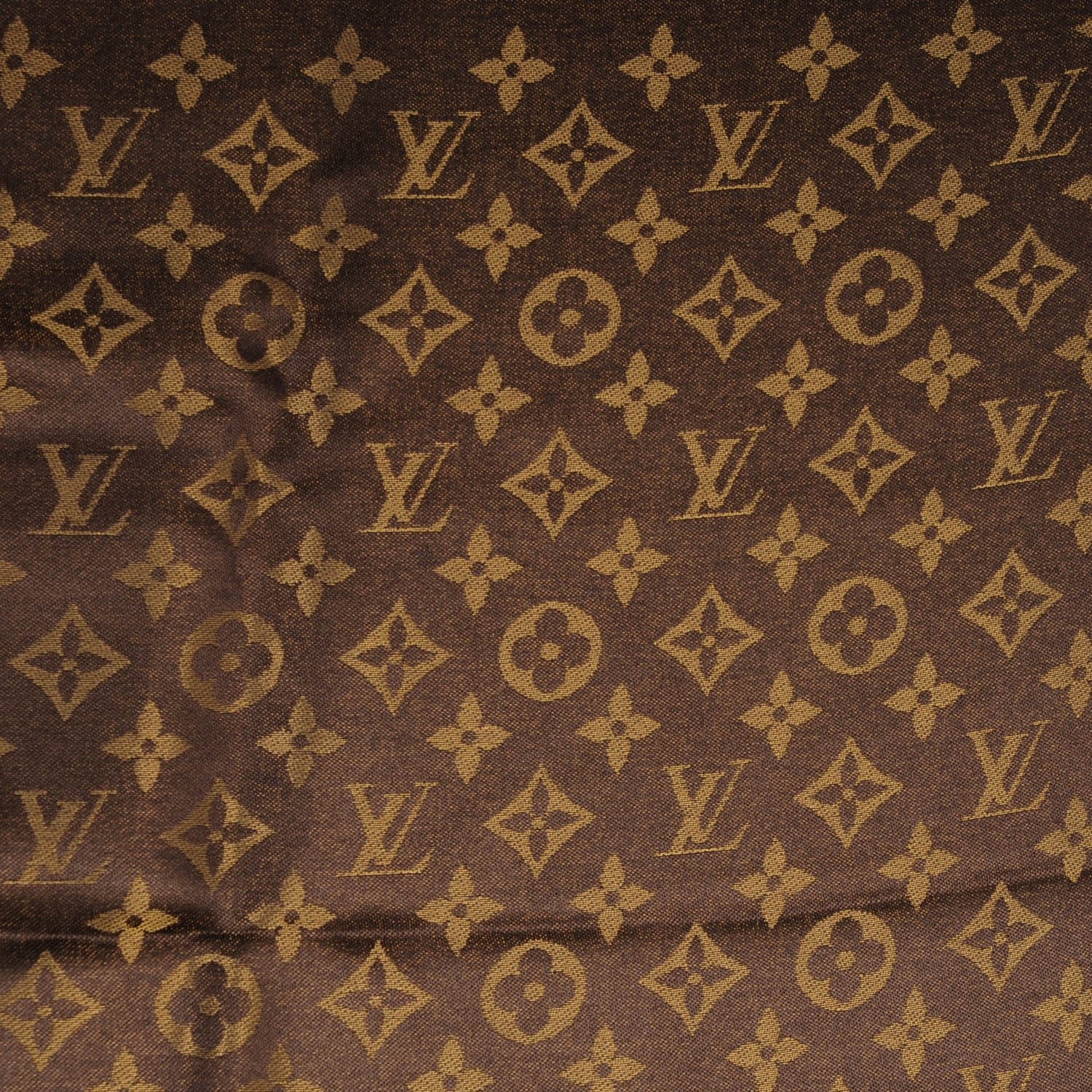 Louis Vuitton Silk Lurex Wool Monogram Shine Shawl Marron 1 of 6