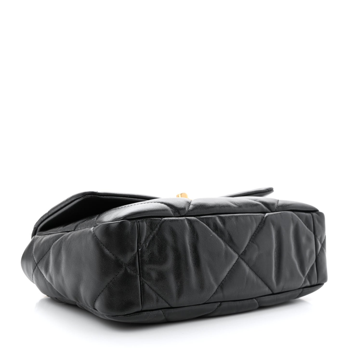 Shiny Goatskin Quilted Medium Chanel 19 Flap Black