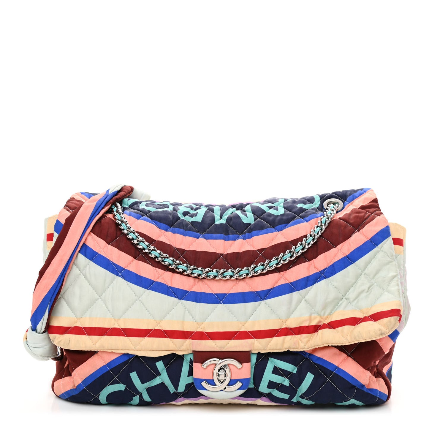 Fabric Quilted Printed XXL Flap Multicolor