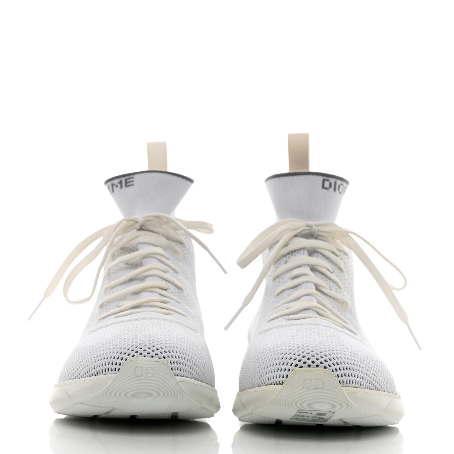 Christian Dior Technical Knit Mens B21 High Top Sneakers White Grey 2 of 13