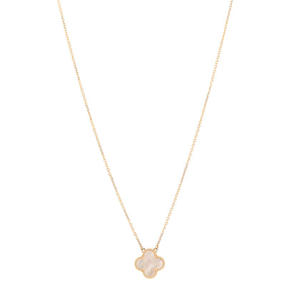 Van Cleef & Arpels 18K Yellow Gold Mother of Pearl Vintage Alhambra Pendant Necklace 1 of 7