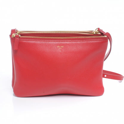Celine Leather Trio Crossbody Bag Red 1 of 7